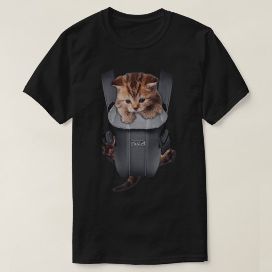 ニャンニャン 猫 子猫 キャリアー Tシャツ (デザイン正面)