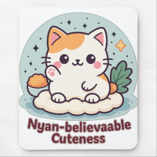 ニャン信憑性かわいいかわいい猫 マウスパッド