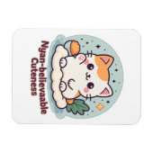 ニャン信憑性かわいいかわいい猫 マグネット (横)