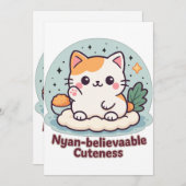 ニャン信憑性かわいいかわいい猫 招待状 (正面/裏面)