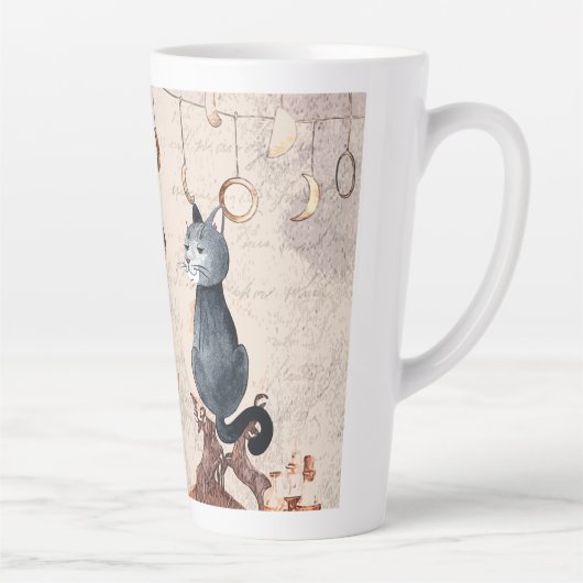 ニャーかわいい魔法スクールキャット カフェラテマグ (右)