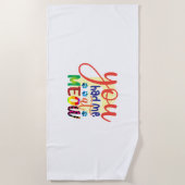 ニャーで猫アートを食べた ビーチタオル (正面)