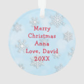 ニャーとクリスマスの子ネコの漫画を描く オーナメント (裏面)