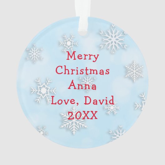 ニャーとクリスマスの子ネコの漫画を描く オーナメント (裏面)