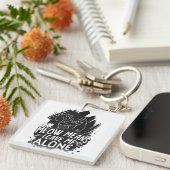 ニャーと離れは私の猫のおもしろい引用文 キーホルダー (正面右)