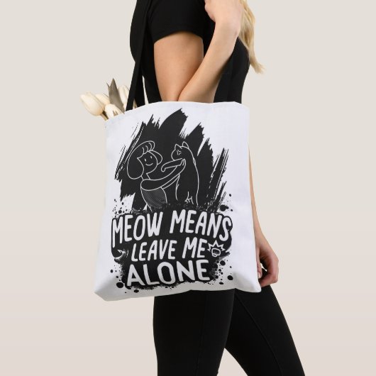 ニャーと離れは私の猫のおもしろい引用文 トートバッグ (クローズアップ)