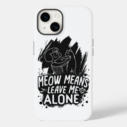 ニャーと離れは私の猫のおもしろい引用文 Case-Mate iPhoneケース (裏面)