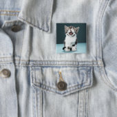 ニャーと鳴いている子ネコ 缶バッジ (インサイチュ)