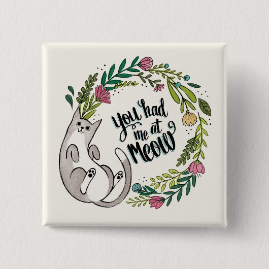 ニャーに来た 缶バッジ (正面)