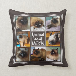 ニャーに来た | 8 – 写真（編集可能な色） クッション