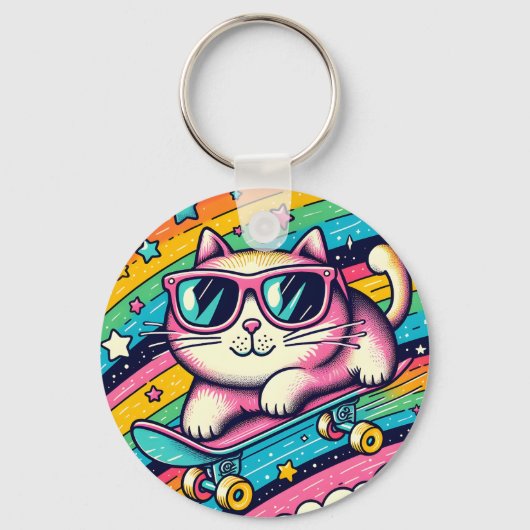 ニャーオ 猫のキャラクター キーホルダー (正面)