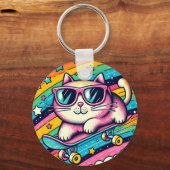 ニャーオ 猫のキャラクター キーホルダー (正面)