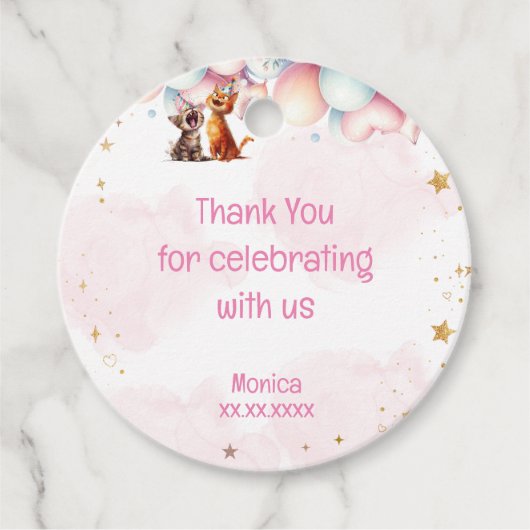 ニャーキャッツ笑い子供の誕生日感謝してい君 フェイバータグ (正面)