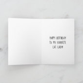 ニャーキャッツ赤おもしろい猫レディ誕生日 カード (内部)