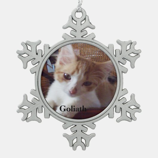 ニャーキャッツ スノーフレークピューターオーナメント (正面)