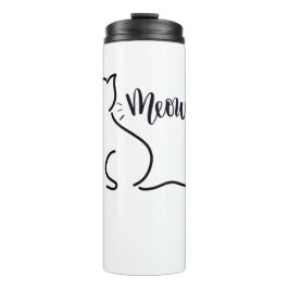 ニャーキャットラインアート | ミニマリスト猫デザイン タンブラー