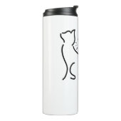 ニャーキャットラインアート | ミニマリスト猫デザイン タンブラー (回転左)