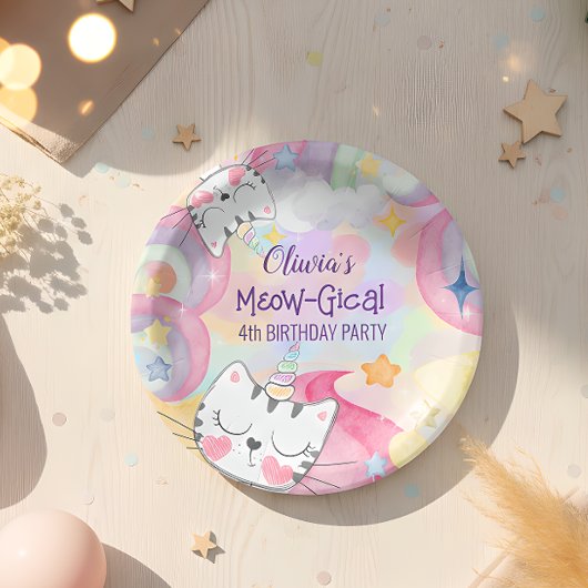 ニャーギカルカチコーン誕生日紙プレート ペーパープレート