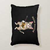 ニャーギターかわいい遊猫のギターおもしろい猫ちゃん アクセントクッション (正面(垂直))