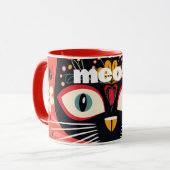 ニャータスティックボホレトロミッドセンチュリーフローラ猫 マグカップ (正面左)