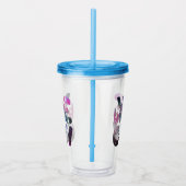 ニャーニャーかわいい猫のシルエットとポープリントデザイン アクリルタンブラー (右)