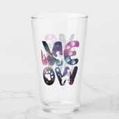 ニャーニャーかわいい猫のシルエットとポープリントデザイン タンブラーグラス (正面)