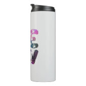 ニャーニャーかわいい猫のシルエットとポープリントデザイン タンブラー (回転右)