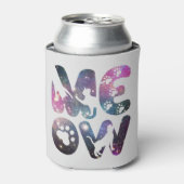 ニャーニャーかわいい猫のシルエットとポープリントデザイン 缶クーラー (缶正面)