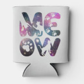 ニャーニャーかわいい猫のシルエットとポープリントデザイン 缶クーラー (正面)