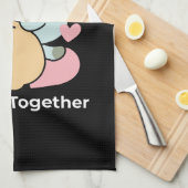 ニャーニャーと鳴き合う絶品 – かわいい猫と犬 キッチンタオル (四つ折り)