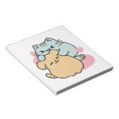 ニャーニャーと鳴き合う絶品 – かわいい猫と犬 ノートパッド (アングル)