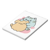 ニャーニャーと鳴き合う絶品 – かわいい猫と犬 ノートパッド (回転)