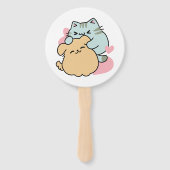 ニャーニャーと鳴き合う絶品 – かわいい猫と犬 ハンドファン (裏面)