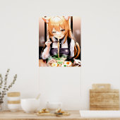 ニャーニャーニャーニャーニャーニャーニャンお祭りアニメキャットガール ポスター (キッチン)