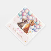ニャーニャーニャーニャーニャー子供の誕生日 スタンダードランチョンナプキン (角)