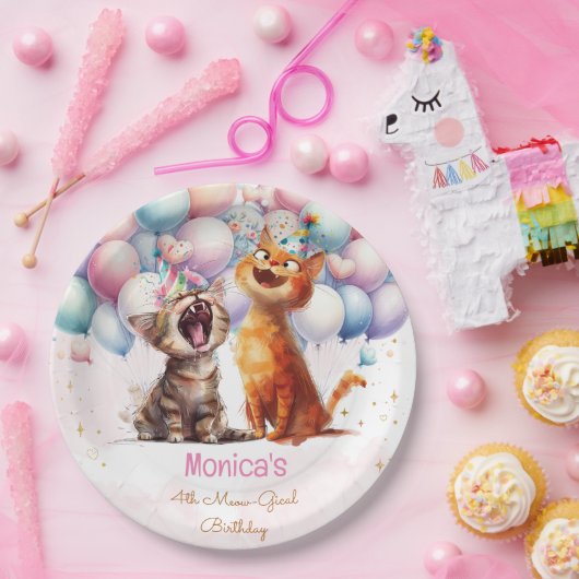 ニャーニャーニャーニャーニャー子供の誕生日 ペーパープレート (パーティー)