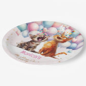 ニャーニャーニャーニャーニャー子供の誕生日 ペーパープレート (アングル)