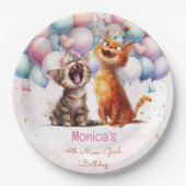 ニャーニャーニャーニャーニャー子供の誕生日 ペーパープレート (正面)