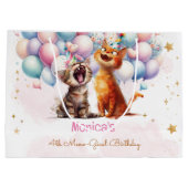 ニャーニャーニャーニャーニャー子供の誕生日 ラージペーパーバッグ (裏面)