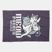 ニャーニャーニャー鳴き声 – かわいい寝猫 キッチンタオル (横)