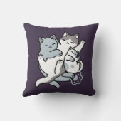 ニャーニャーニャー鳴き声 – かわいい寝猫 クッション (裏面)