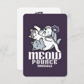 ニャーニャーニャー鳴き声 – かわいい寝猫 サンキューカード (正面/裏面)