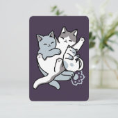 ニャーニャーニャー鳴き声 – かわいい寝猫 サンキューカード (スタンド正面)