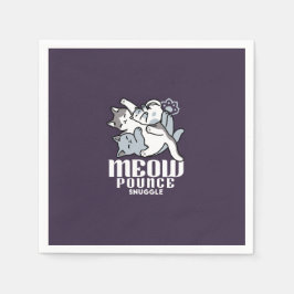 ニャーニャーニャー鳴き声 – かわいい寝猫 スタンダードカクテルナプキン