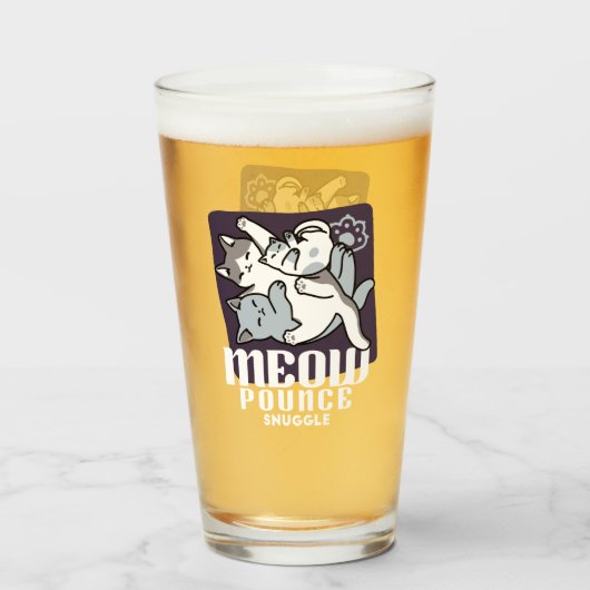 ニャーニャーニャー鳴き声 – かわいい寝猫 タンブラーグラス (ドリンク正面)
