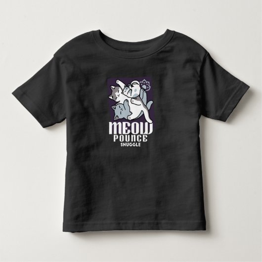 ニャーニャーニャー鳴き声 – かわいい寝猫 トドラーTシャツ (正面)