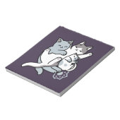 ニャーニャーニャー鳴き声 – かわいい寝猫 ノートパッド (回転)