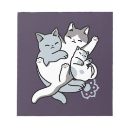 ニャーニャーニャー鳴き声 – かわいい寝猫 ノートパッド