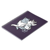 ニャーニャーニャー鳴き声 – かわいい寝猫 ノートブック (左側)