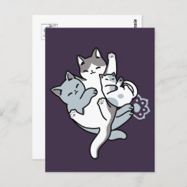 ニャーニャーニャー鳴き声 – かわいい寝猫 ポストカード